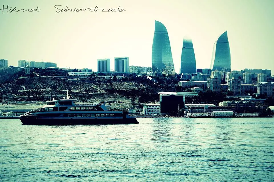 Flame Towers above Baku, Azerbaijan